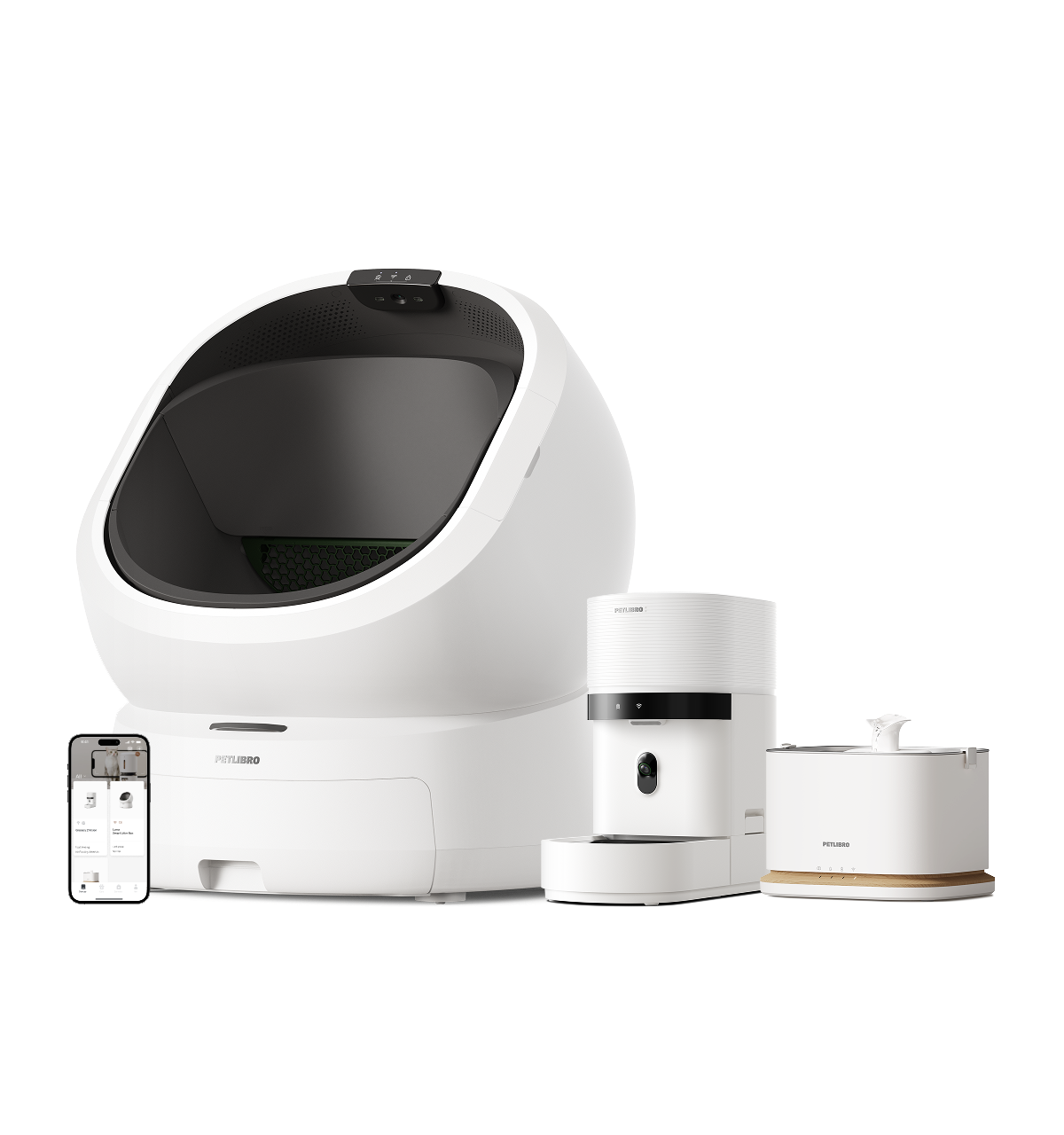 Granary 2 Vision & Luma Smart Litter Box & Dockstream 2 Smart Fountain Bundle